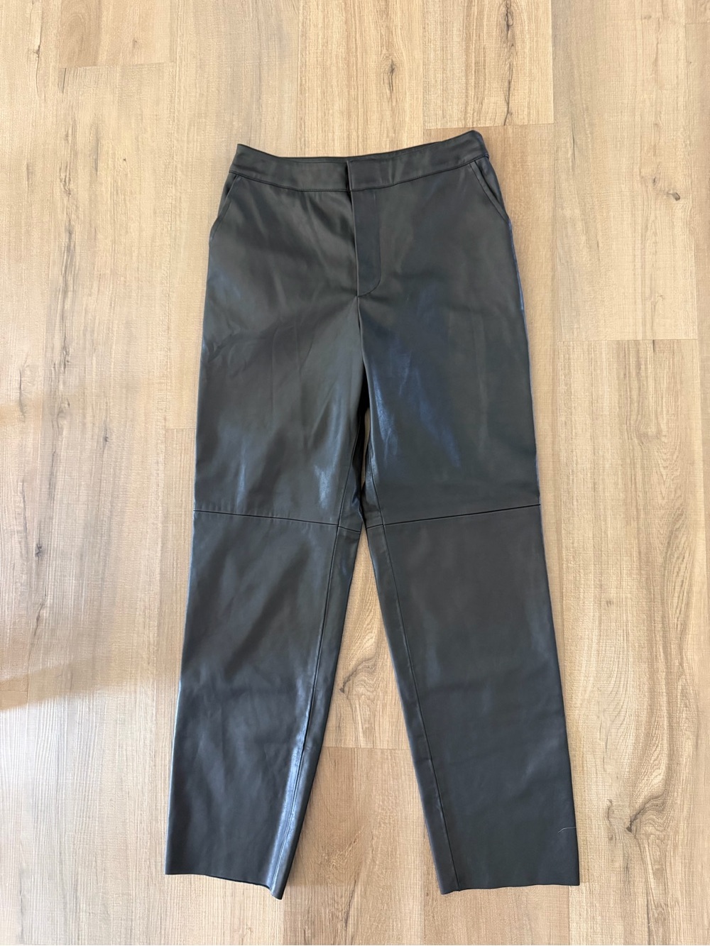 Lulus  Black Faux Leather Straight Leg Pants
